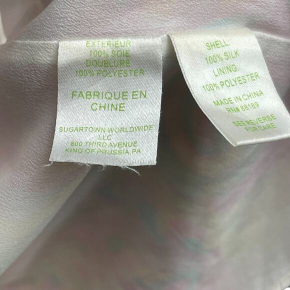 Lilly Pulitzer Pink Yellow Paisley Silk Slip Dress Sz L Racer Back Lined Resort - Picture 7 of 8